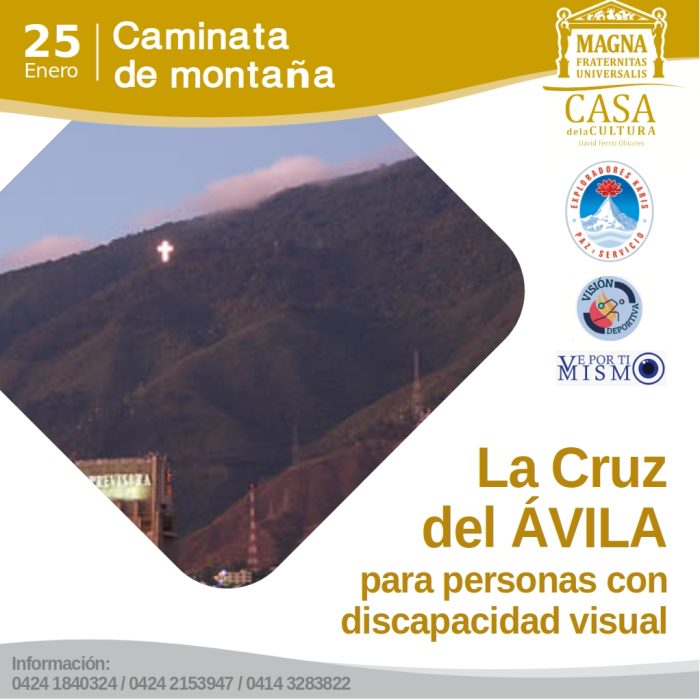 Afiche de invitación a La Cruz del Ávila para personas con discapacidad visual. 